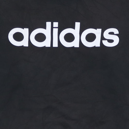 Adidas Womens Black Pullover Hoodie L 16-18 Logo Hooded Sweatshirt