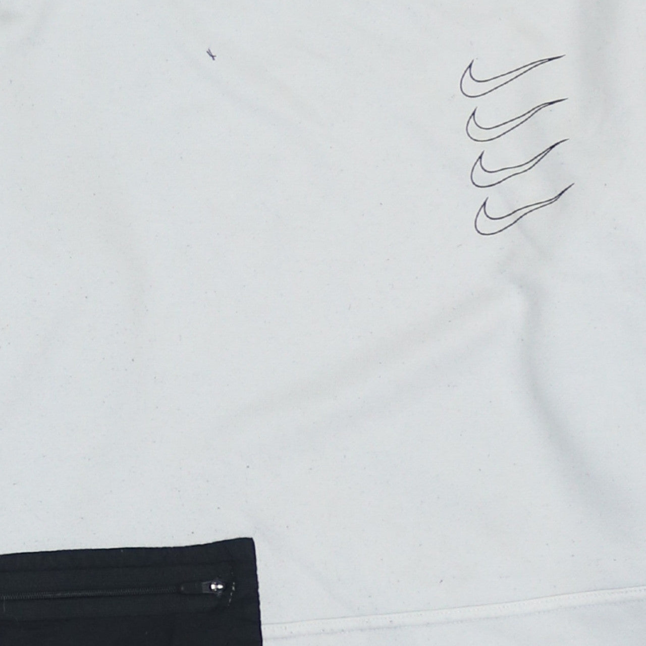 Nike Men's White Dri-Fit Pullover Sweatshirt S Logo Zip Pocket
