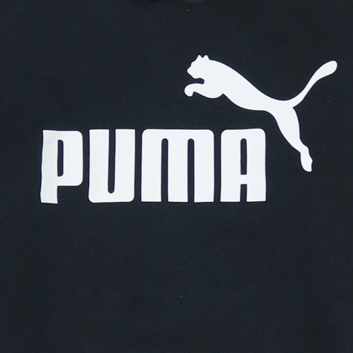 Puma Men’s Black Pullover Hoodie Small Logo Fleece Sweatshirt