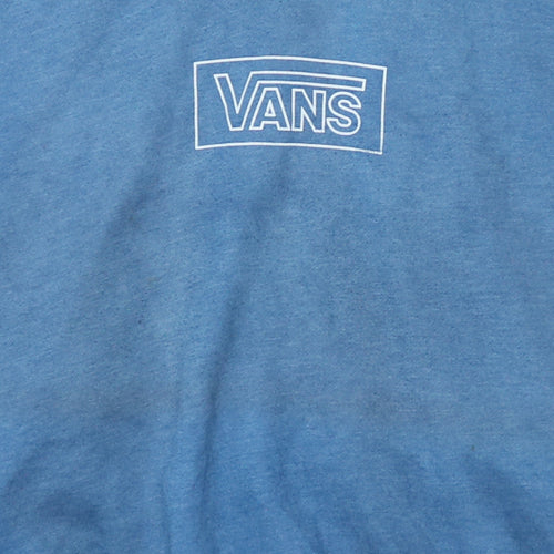 Vans Women's Blue Medium Pullover Hoodie with Logo Print