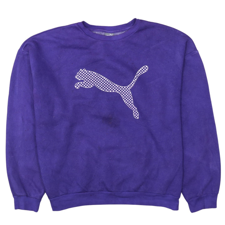 Puma Women’s Purple XL Crew Neck Sweatshirt with Logo Print
