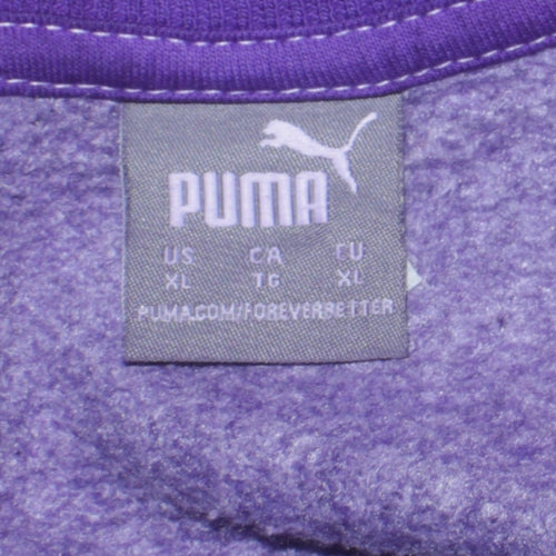 Puma Women’s Purple XL Crew Neck Sweatshirt with Logo Print