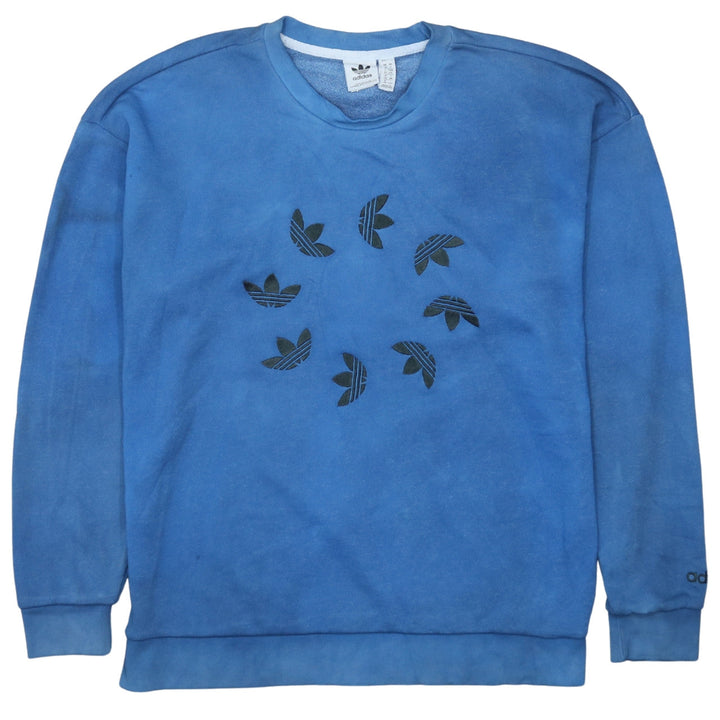 Adidas Women Blue Crew Neck Pullover Sweatshirt Size 10