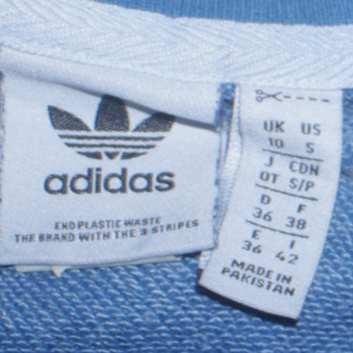 Adidas Women Blue Crew Neck Pullover Sweatshirt Size 10