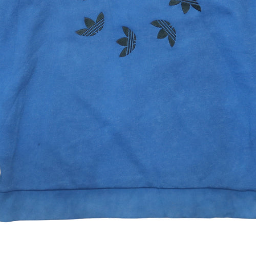 Adidas Women Blue Crew Neck Pullover Sweatshirt Size 10