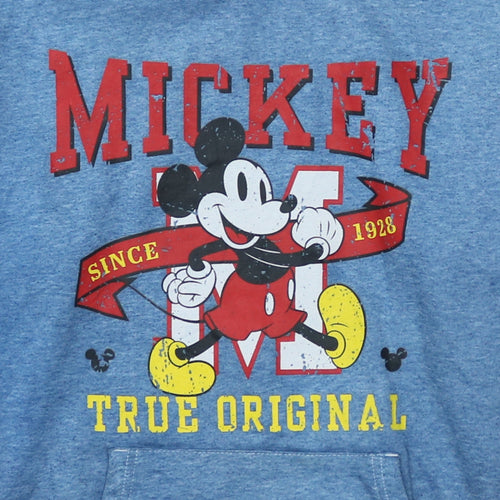 Disney Women Blue Mickey Mouse Pullover Hoodie Size S