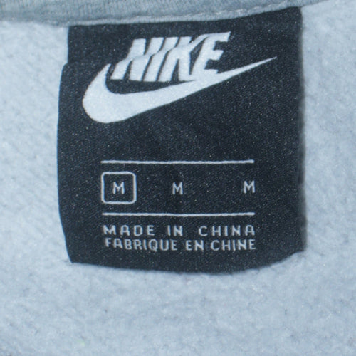 Nike Mens Grey Pullover Sweatshirt M Crew Neck Fleece Logo