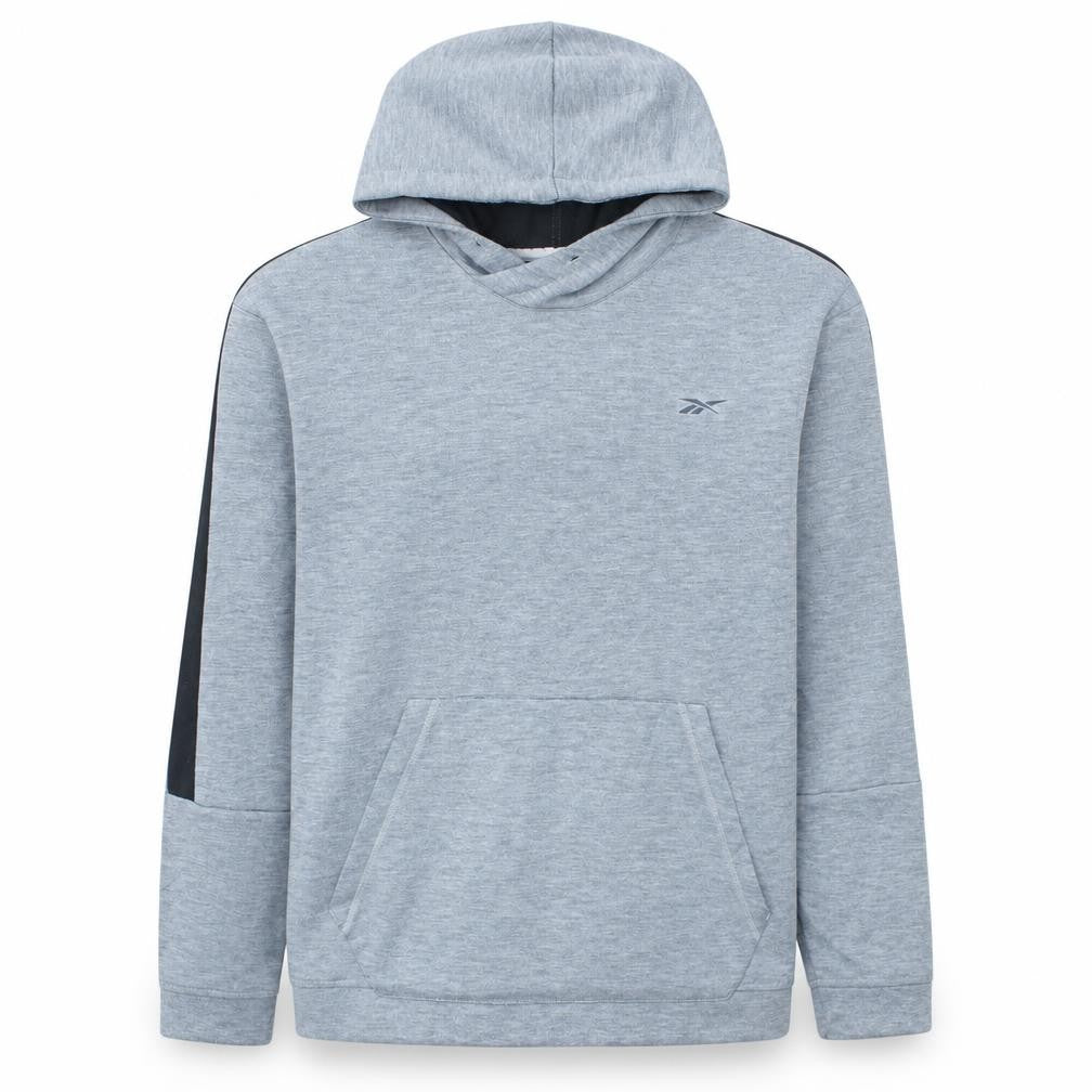 Front view of Reebok Men's Grey Pullover Hoodie L Lightweight Sportswear