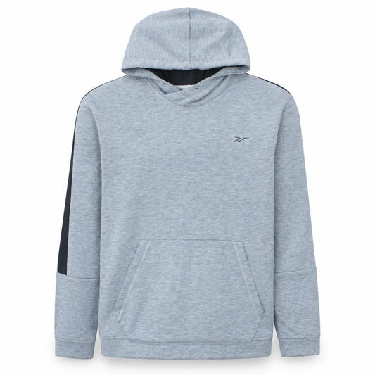 Front view of Reebok Men's Grey Pullover Hoodie L Lightweight Sportswear