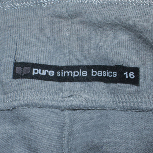 Pure Simple Basics Women’s Grey Capri Trousers Size 16 Stretch Jersey