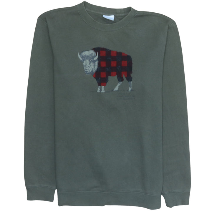 Columbia Men's Green Animal Print Crew Neck Sweatshirt Size L