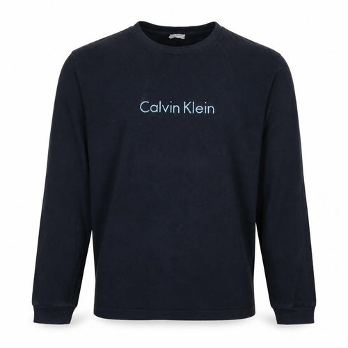 Calvin Klein Men's Black Long Sleeve Cotton Logo Top XL