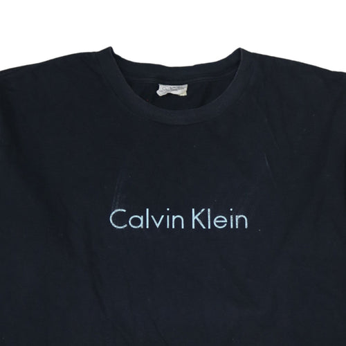 Calvin Klein Men's Black Long Sleeve Cotton Logo Top XL