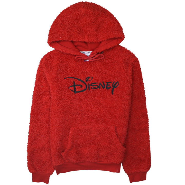 Disney Womens Red Sherpa Pullover Hoodie XS Fleece Warm Casual