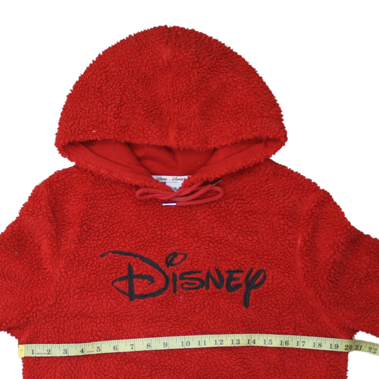 Disney Womens Red Sherpa Pullover Hoodie XS Fleece Warm Casual