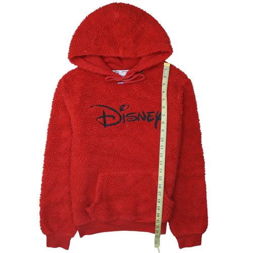 Disney Womens Red Sherpa Pullover Hoodie XS Fleece Warm Casual