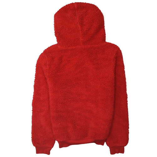 Disney Womens Red Sherpa Pullover Hoodie XS Fleece Warm Casual