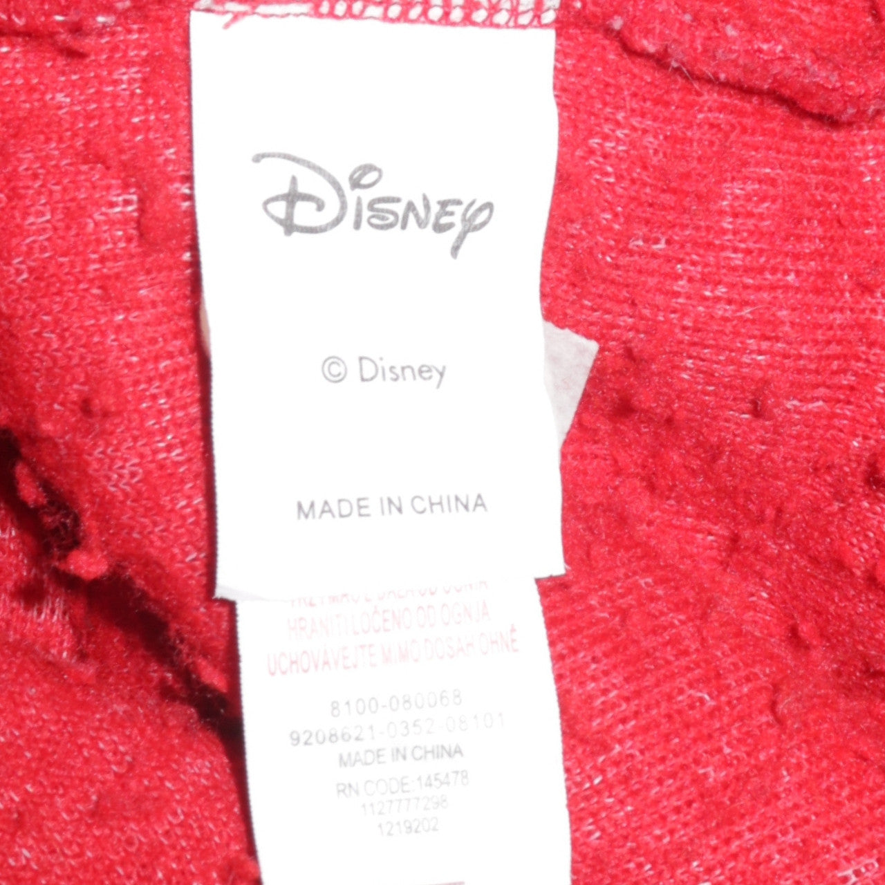 Disney Womens Red Sherpa Pullover Hoodie XS Fleece Warm Casual