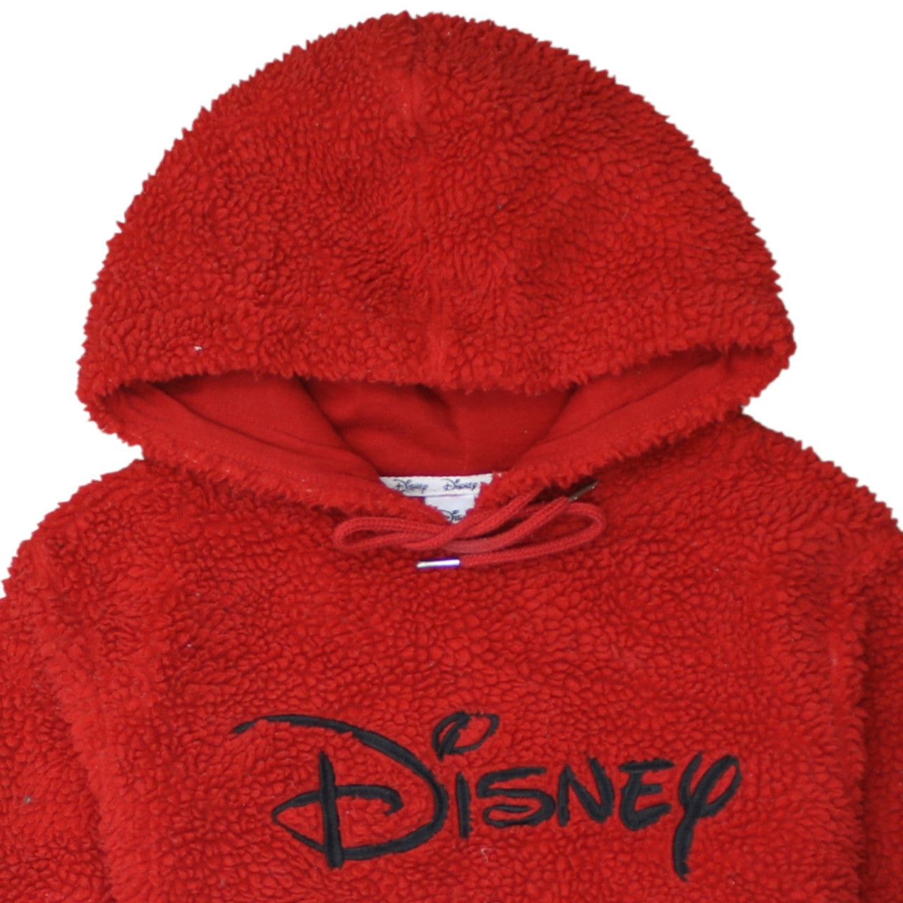 Disney Womens Red Sherpa Pullover Hoodie XS Fleece Warm Casual