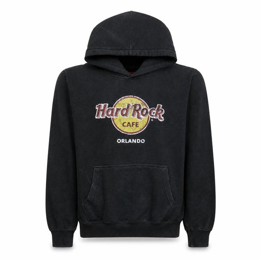 Front view of Hard Rock Cafe Orlando Men's Black Medium Pullover Hoodie