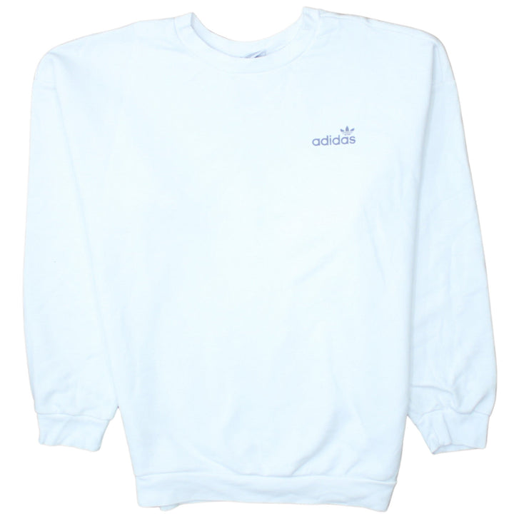 Adidas Womens White Crew Neck Pullover Sweatshirt UK 12