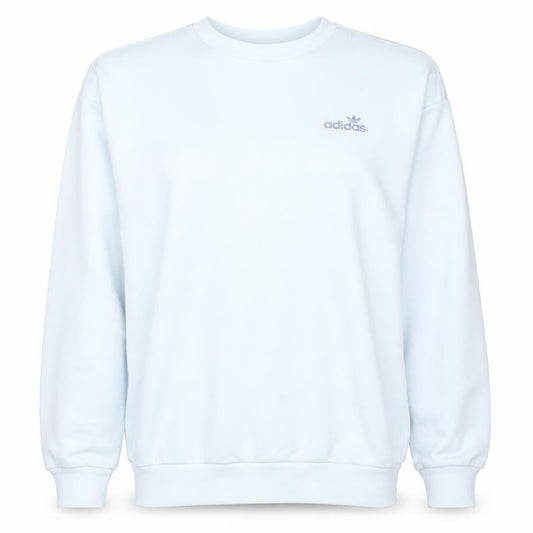 Front view of Adidas women’s white crew neck pullover sweatshirt uk 12
