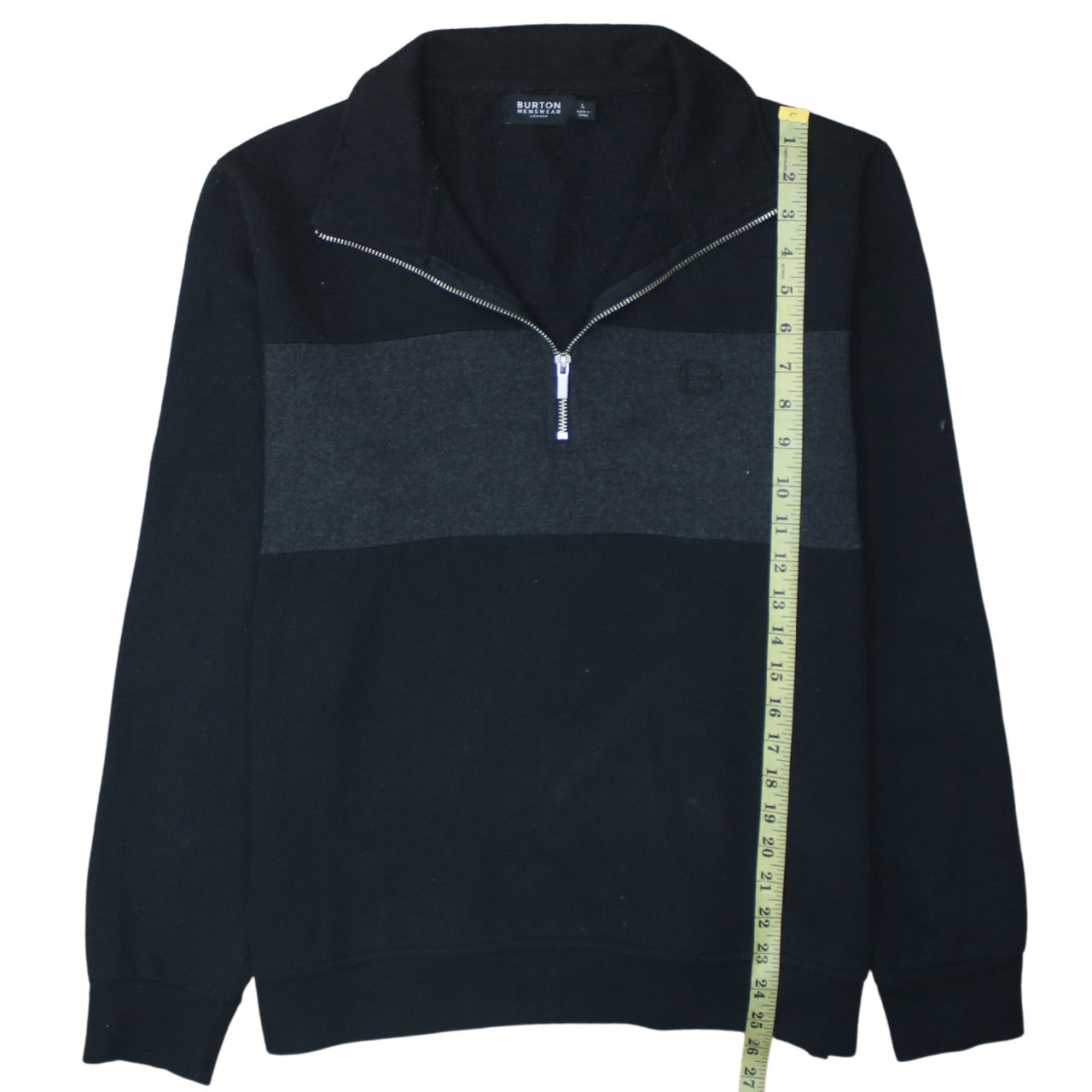 Burton Menswear Men's Black L 1/2 Zip Pullover Sweatshirt