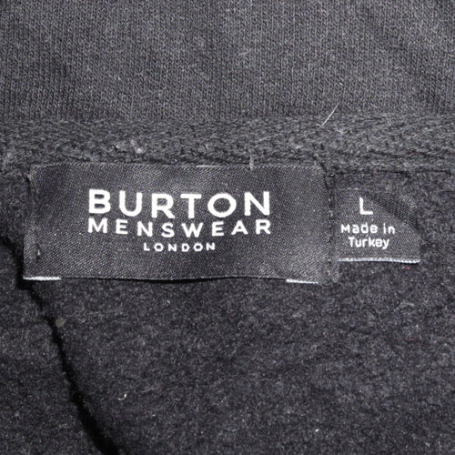 Burton Menswear Men's Black L 1/2 Zip Pullover Sweatshirt
