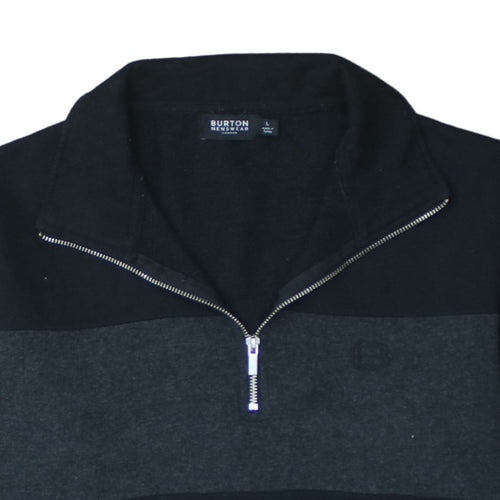 Burton Menswear Men's Black L 1/2 Zip Pullover Sweatshirt