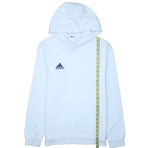 Adidas Mens White Pullover Hoodie Size M Sports Fleece