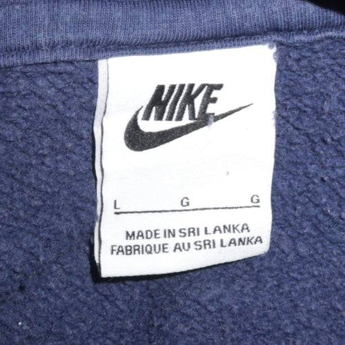 Nike Men's Blue Pullover Hoodie L Regular Fit Fleece Sportswear