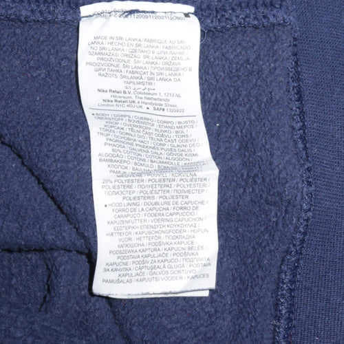 Nike Men's Blue Pullover Hoodie L Regular Fit Fleece Sportswear