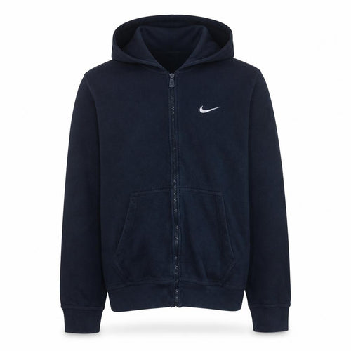 Nike Men Blue Full Zip Fleece Hoodie L Regular Fit Sportswear