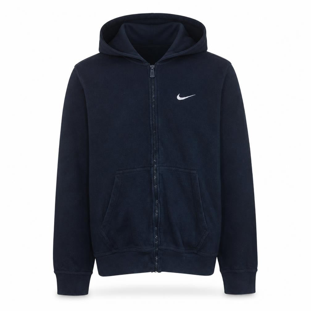 Nike Men Blue Full Zip Fleece Hoodie L Regular Fit Sportswear