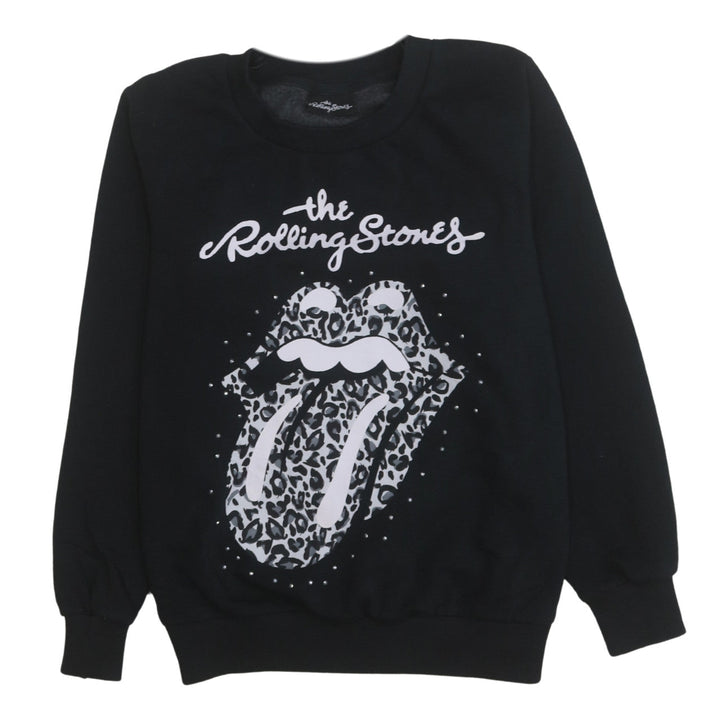 Tu Rolling Stones Women's Black Size 12 Leopard Print Sweatshirt
