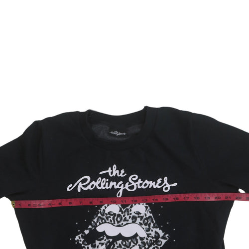 Tu Rolling Stones Women's Black Size 12 Leopard Print Sweatshirt