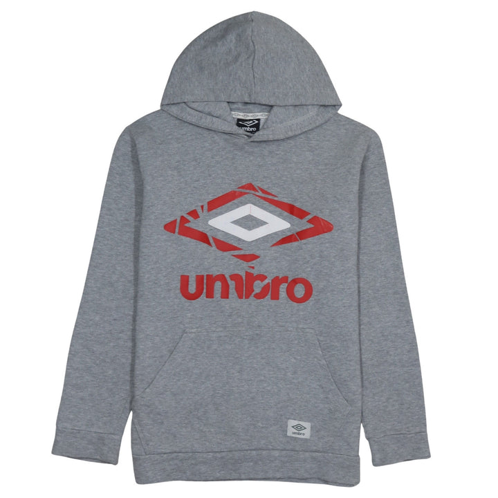 Umbro Men's Grey Pullover Hoodie Small Sports Logo Sweatshirt