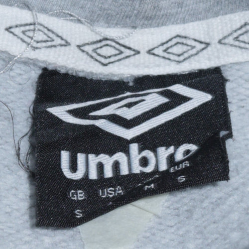 Umbro Men's Grey Pullover Hoodie Small Sports Logo Sweatshirt