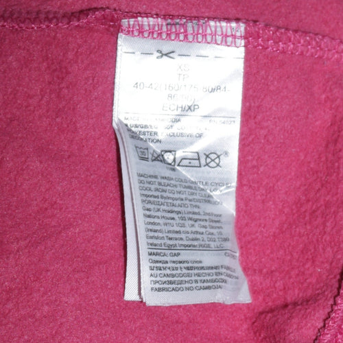 GAP Womens Burgundy Full Zip Hoodie XS Cotton Blend Logo Casual