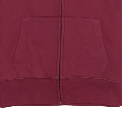 GAP Womens Burgundy Full Zip Hoodie XS Cotton Blend Logo Casual