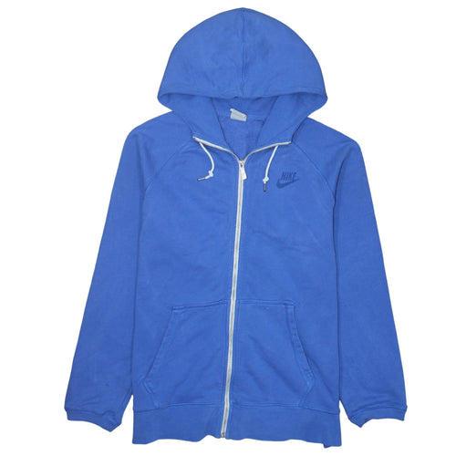 Nike Men's Blue Full Zip Hoodie Large Cotton Sportswear