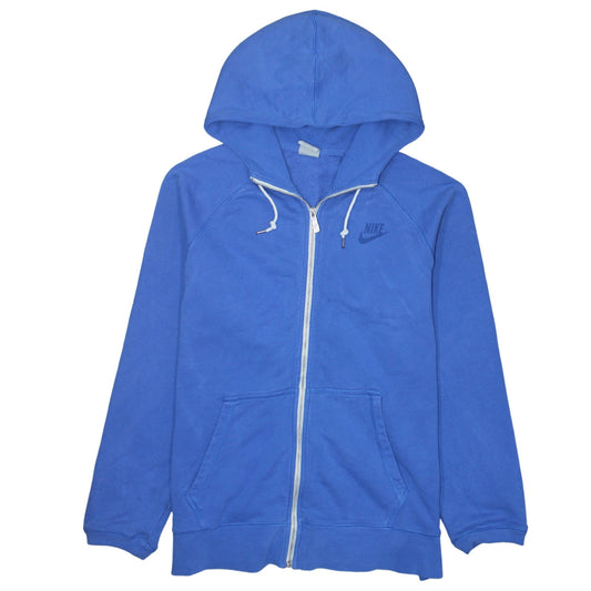 Nike Men's Blue Full Zip Hoodie Large Cotton Sportswear