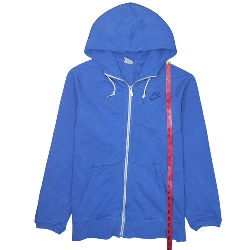 Nike Men's Blue Full Zip Hoodie Large Cotton Sportswear