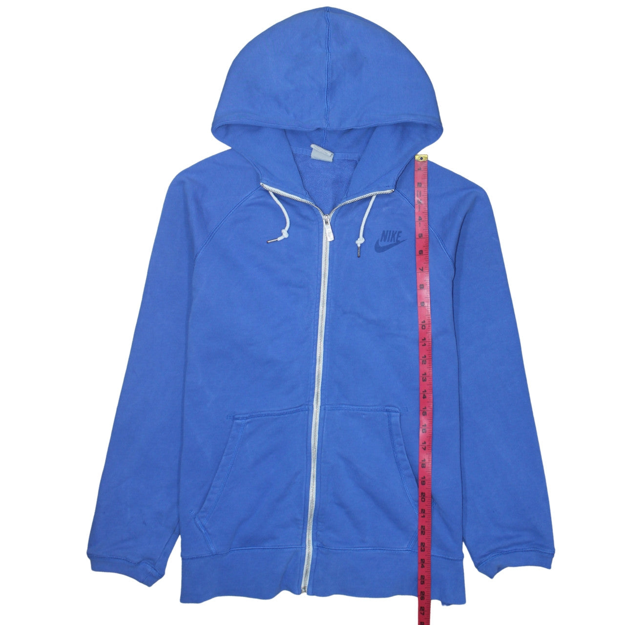 Nike Men's Blue Full Zip Hoodie Large Cotton Sportswear