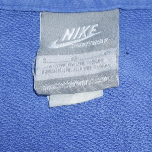 Nike Men's Blue Full Zip Hoodie Large Cotton Sportswear