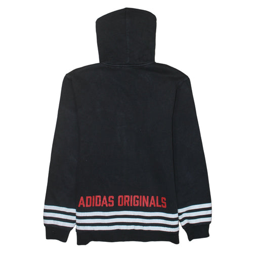 Adidas Originals Mens Black Full Zip Hoodie Size M Hooded Fleece Lined