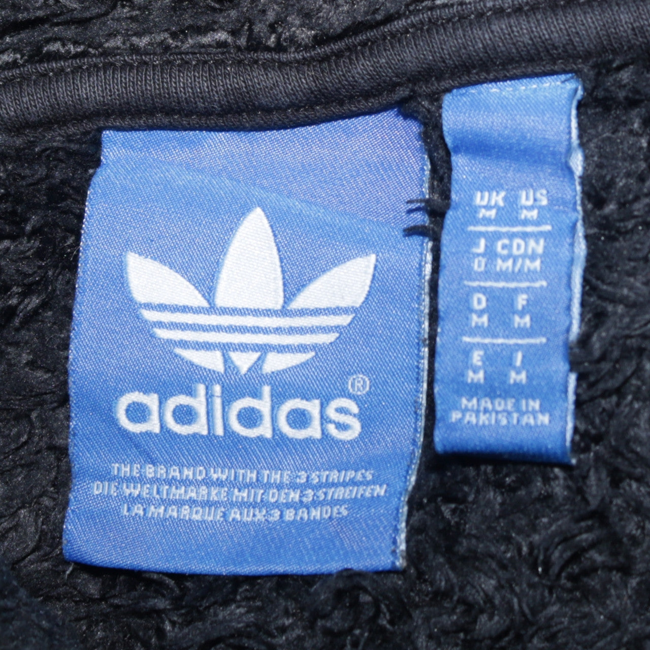 Adidas Originals Mens Black Full Zip Hoodie Size M Hooded Fleece Lined