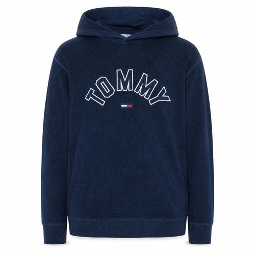 Tommy Jeans Men's Blue XL Pullover Hoodie Embroidered Logo Cotton