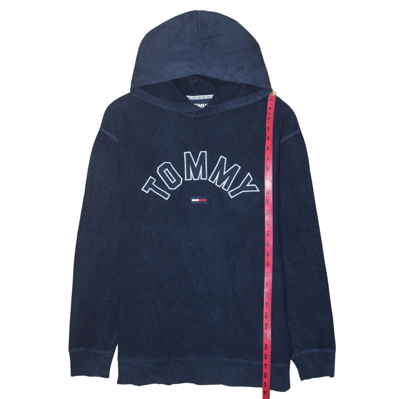 Tommy Jeans Men's Blue XL Pullover Hoodie Embroidered Logo Cotton