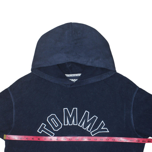 Tommy Jeans Men's Blue XL Pullover Hoodie Embroidered Logo Cotton